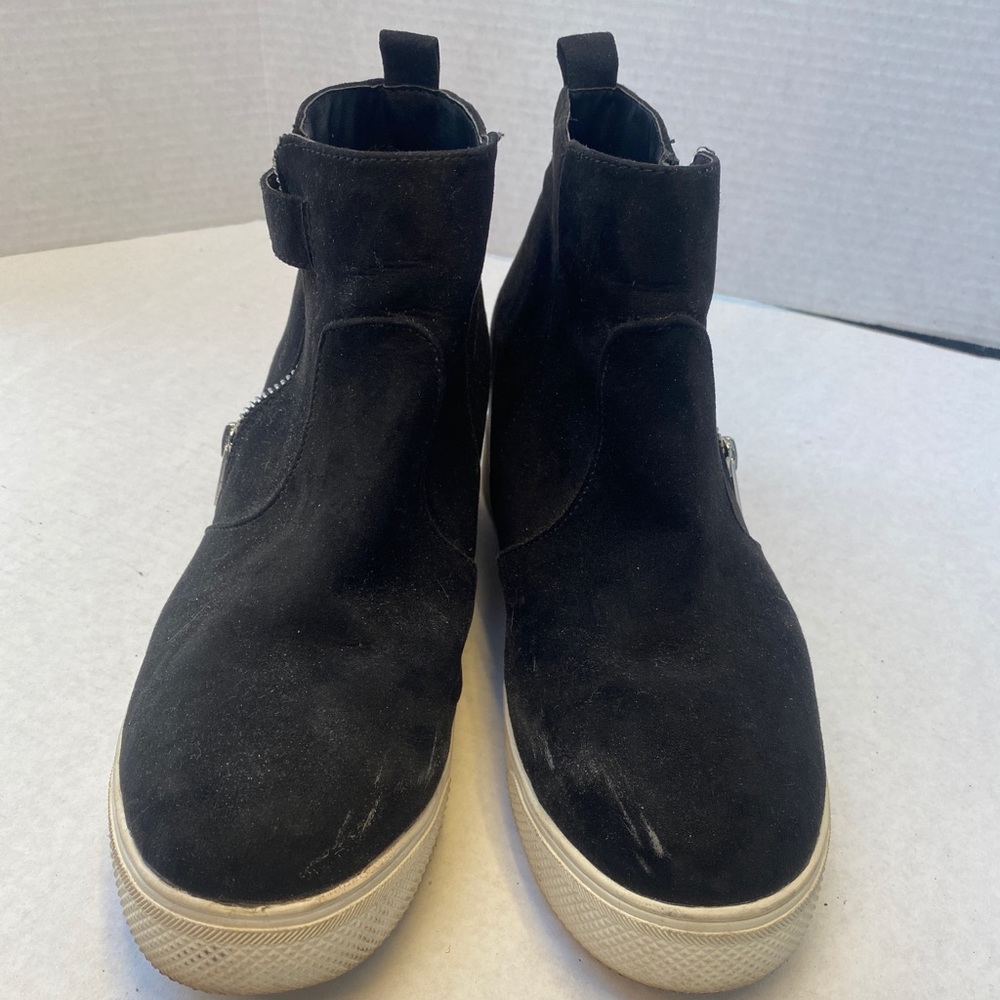 Big Buddha Black Sneaker Wedges